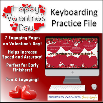 Preview of Valentine's Day Keyboarding Practice Typing Computer Applications Class Activity