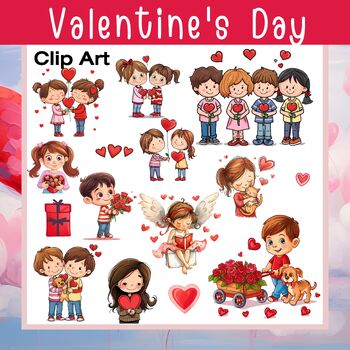 Preview of Valentine's Day Kids Clip Art