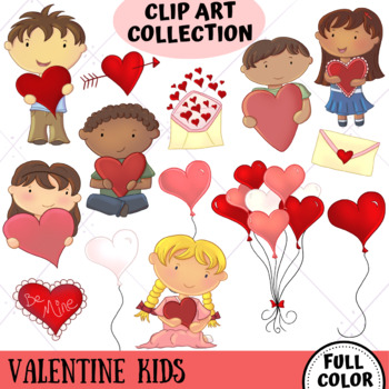 Valentine's Day Kids Clip Art Collection (FULL COLOR ONLY) by ...