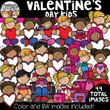 Preview of Valentine's Day Kids Clipart {Valentine's Clipart}