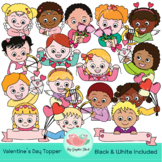 Valentine's Day Kids Toppers Clip Art Set