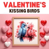 Valentine's Day Kissing Birds PNG Graphique - Digital and 