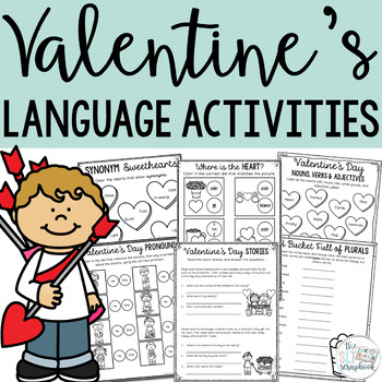 Preview of Valentine's Day Language Activities Pack for Speech Therapy - Print and Go