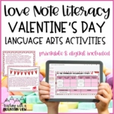 Valentine's Day Language Arts Reading Activities