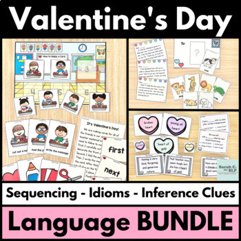 Preview of Valentine's Day Language Bundle with Sequencing Idioms and Inference Clues