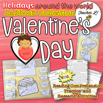 Preview of Valentine's Day Lapbook with Reading Comprehension Activities