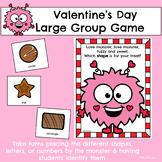 Valentine's Day Large Group Game | Shapes, Numbers, & Letter I.D.