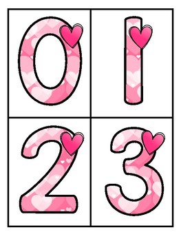Preview of Valentine's Day Large Numbers 0-20 Flashcards - Make Activities and Room Decor