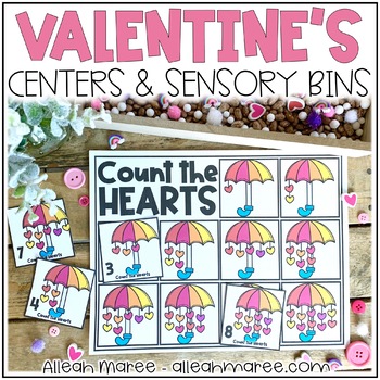 Preview of Valentine's Day Learning Centers & Sensory Bins for Toddlers & Preschoolers