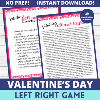 Preview of Valentine's Day Left Right Game for Teachers, Staff, and Students