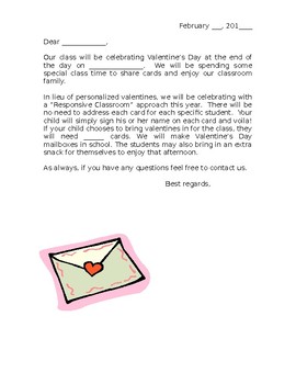 Preview of Valentine's Day Letter