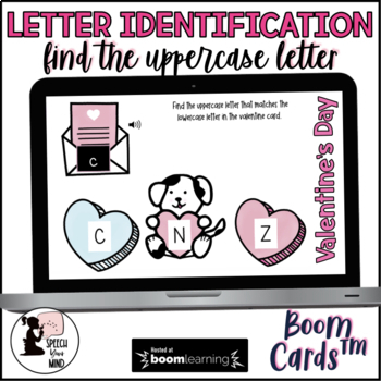 Preview of Valentine's Day Letter Identification BOOM Cards™ Find the Uppercase Letters