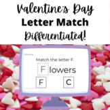 Valentine's Day Letter Match Differentiated: Errorless-Fie