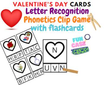 Preview of Valentine's Day + Letter Recognition and Phonetics Clip Game