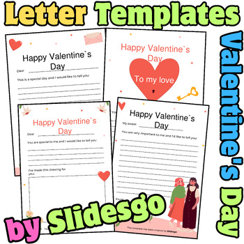 Preview of Valentine's Day Letter Templates February Valentine's Letter Writing Template