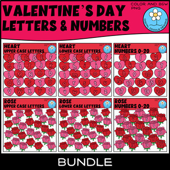 Preview of Valentine's Day Letter and Number Tiles Clipart BUNDLE