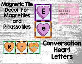 Preview of Valentine's Day Letters Magnetic Tile Stickers (Printable)