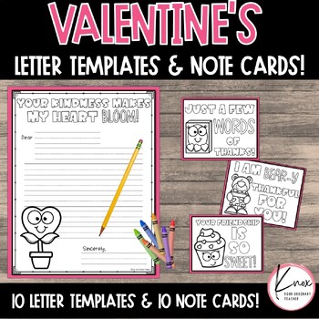 Valentine's Day Letters Templates & Note Cards | TPT