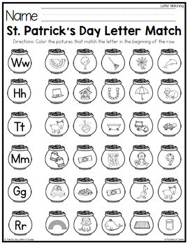 St. Patrick's Day Letters and Beginning Sounds Puzzles by Pocketful of ...