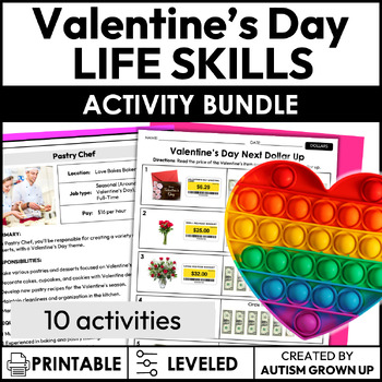 Preview of Valentine's Day Life Skills Activities for Special Education Bundle