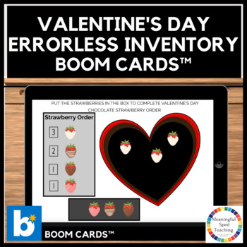 Preview of Valentine's Day Life Skills Math Counting Errorless Inventory Boom Cards™