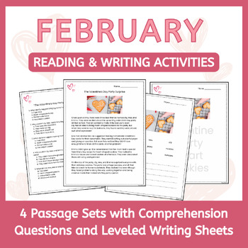 Preview of Valentine's Day Reading Passages | Comprehension & Writing Activities