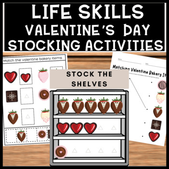 Preview of Valentine's Day Life Skills Stock the Shelves Activity Worksheets 