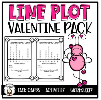 Preview of Valentines Line Plot Activities | Task Cards | Worksheets