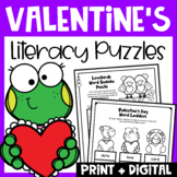 Valentine's Day Literacy Activities: No Prep Literacy Puzz