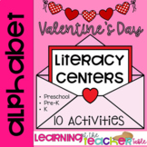 Valentine's Day Alphabet Literacy Centers for Preschoolers