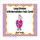 Llamas Long Division Task Cards with Valentine's Day Them 