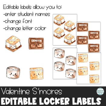 Editable Valentine's Day Cubby Tags, Locker Labels