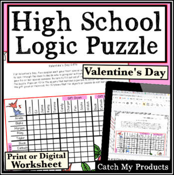 Preview of Valentine's Day Logic Puzzle for High School