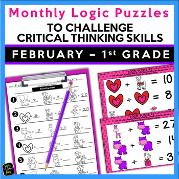 Preview of Valentine's Day Activity | Logic Puzzles | Early Finishers | 1st Grade