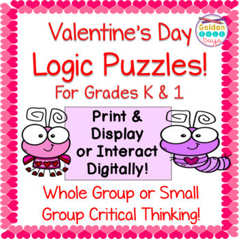 Preview of Valentine's Day Logic Puzzles Enrichment Activities Kindergarten 1st Grade
