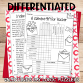 Valentine's Day Logic Puzzles Worksheets Differentiated Gr