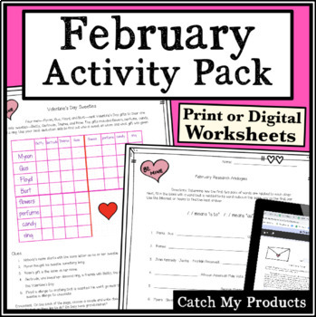 Preview of Valentine's Day Logic Puzzles and February Brain Teaser Activities