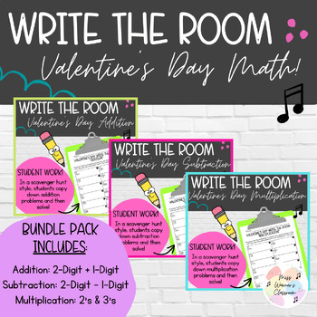 Preview of Valentine's Day "Love-Bug" - Write the Room Bundle - Math!