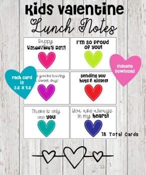 Valentine's Day Lunch Box Notes, Kids Motivational Notes by misstbaxter