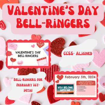 Preview of Valentine's Day Lyrics ELA Bell-ringers- Digital Resource