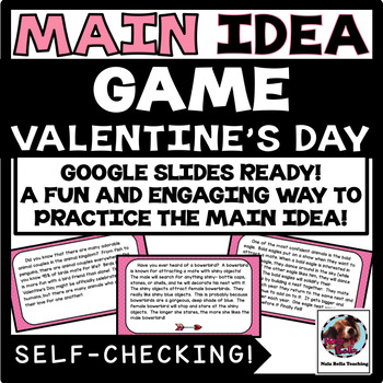 Preview of Valentine's Day Main Idea Game: Google Slides Ready
