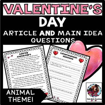 Preview of Valentine's Day Main Idea Nonfiction Article and Questions