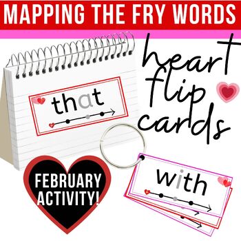 Preview of Valentine's Day Mapping the Fry Words Flip Cards