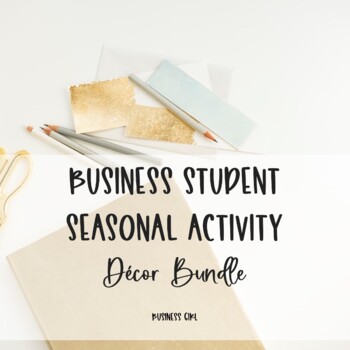 Preview of Business Student Seasonal Activity Decor Bundle