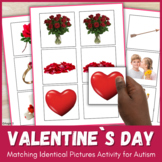 Valentine`s Day Matching Identical Pictures Activity for Autism