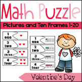 Valentine's Day Matching Numbers: Ten Frame and Pictures