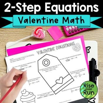 Preview of Valentine's Day Math Activity Two Step Equations