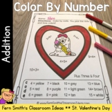 Valentine's Day Color By Number Addition