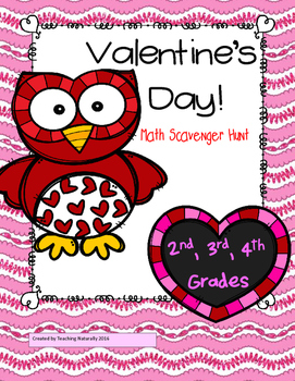 Preview of Valentine's Day Math Scavenger Hunt 3rd 4th 5th grade Upper Elementary