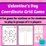 Valentine's Day Math: 4 Quadrants Coordinate Grid Game